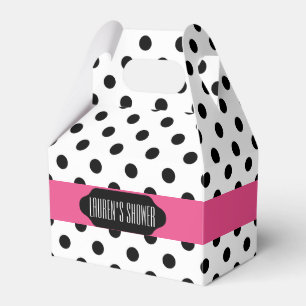Schachtel für schwarze Polka-Punkte und rosa Strei Geschenkschachtel