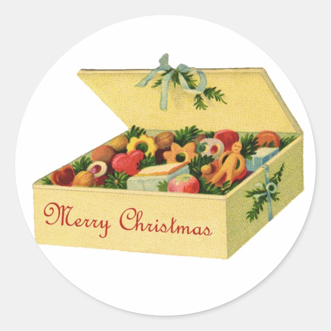 Schachtel für Weihnachtskekse Runder Aufkleber (Vorderseite)