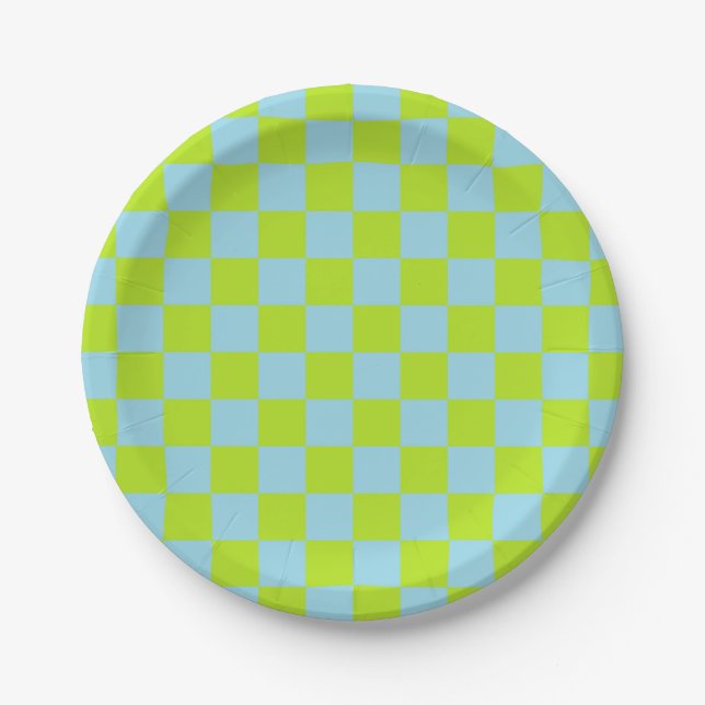 Schachtel grün und pastellblau pappteller (Vorderseite)