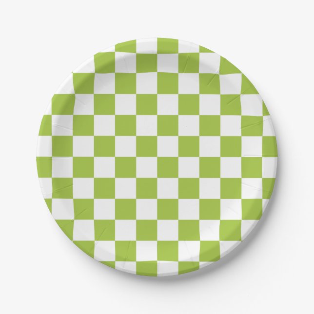 Schachtel grün und weiß pappteller (Vorderseite)
