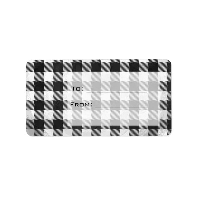 Schachtel Kariert Schwarz/Weiß Adressaufkleber (Vorne)