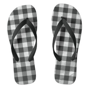 Schachtel Kariert Schwarz/Weiß Flip Flops