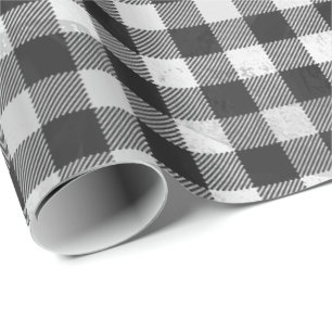 Schachtel Kariert Schwarz/Weiß Geschenkpapier