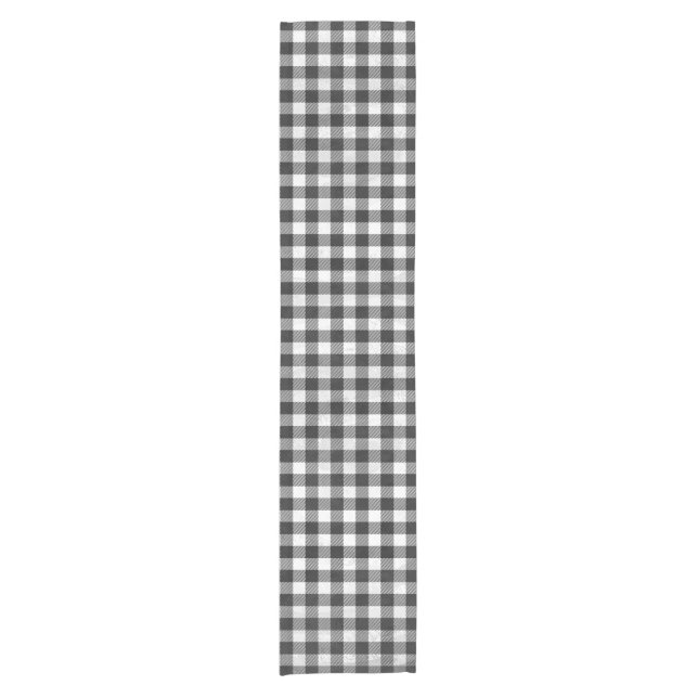 Schachtel Kariert Schwarz/Weiß Kurzer Tischläufer (Vorderseite)