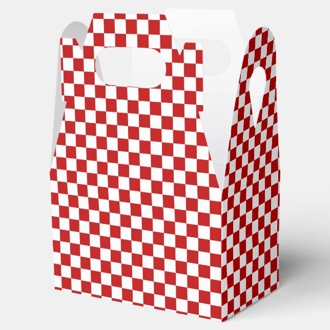 Schachtel mit rotem weißem Gabel Geschenkschachtel (Geöffnet)