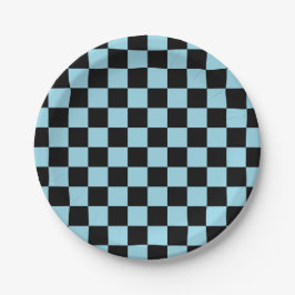 Schachtel Pastellblau und schwarz Pappteller