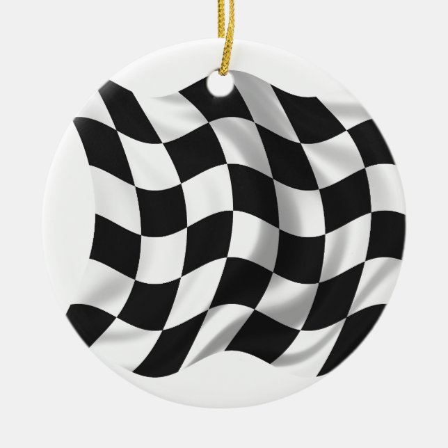 Schachtel - Racing Flag Keramik Ornament (Vorne)