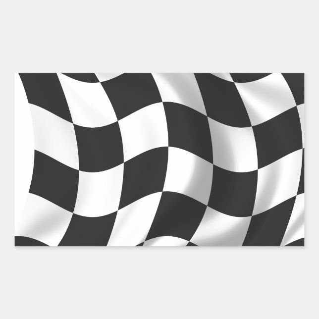 Schachtel - Racing Flag Rechteckiger Aufkleber (Vorderseite)