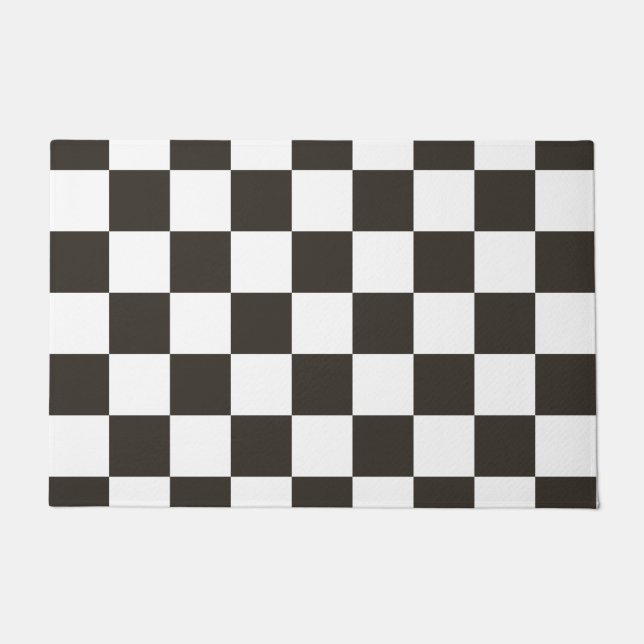 Schachtel (Schwarz und Weiß) (Muster des Schachbre Fußmatte (Vorderseite)