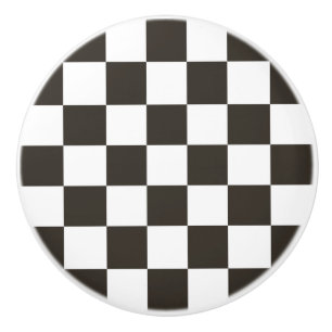 Schachtel (Schwarz und Weiß) (Muster des Schachbre Keramikknauf