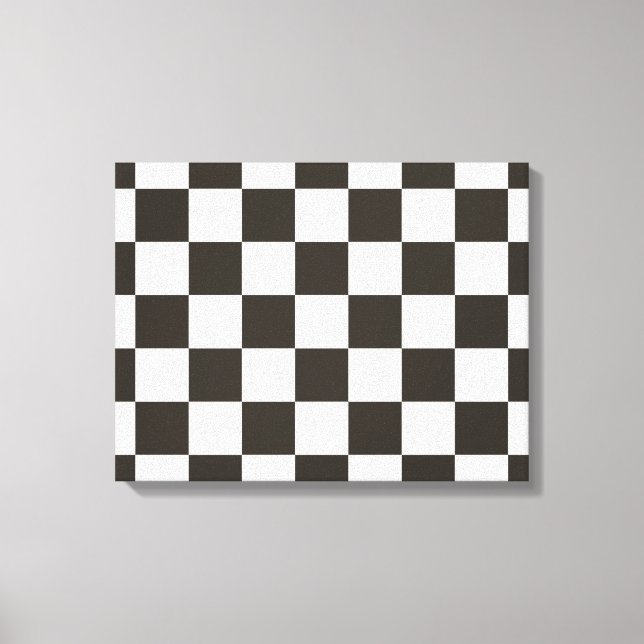 Schachtel (Schwarz und Weiß) (Muster des Schachbre Leinwanddruck (Vorderseite)