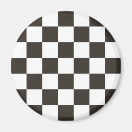 Schachtel (Schwarz und Weiß) (Muster des Schachbre Magnet