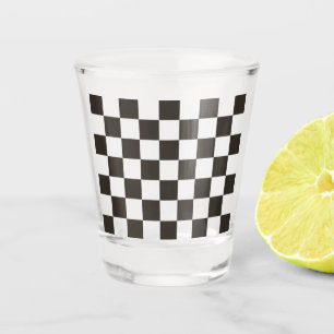 Schachtel (Schwarz und Weiß) (Muster des Schachbre Schnapsglas