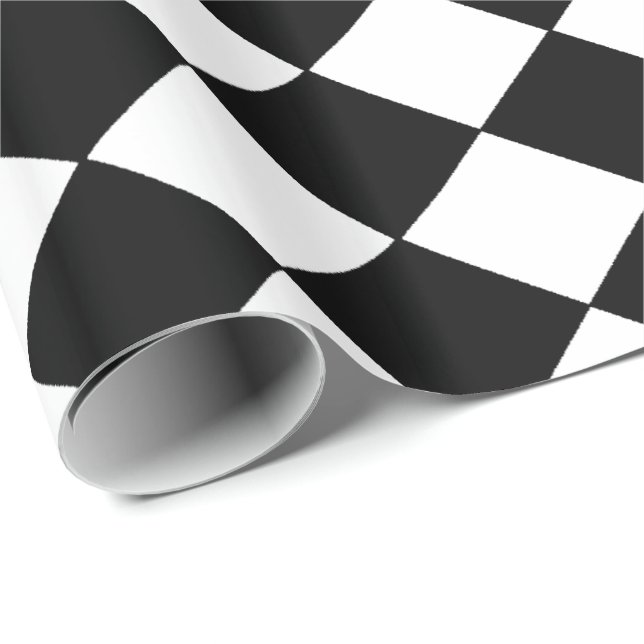 Schachtel Schwarz/Weiß-Diamanten Geschenkpapier (Rolleneckpunkt)