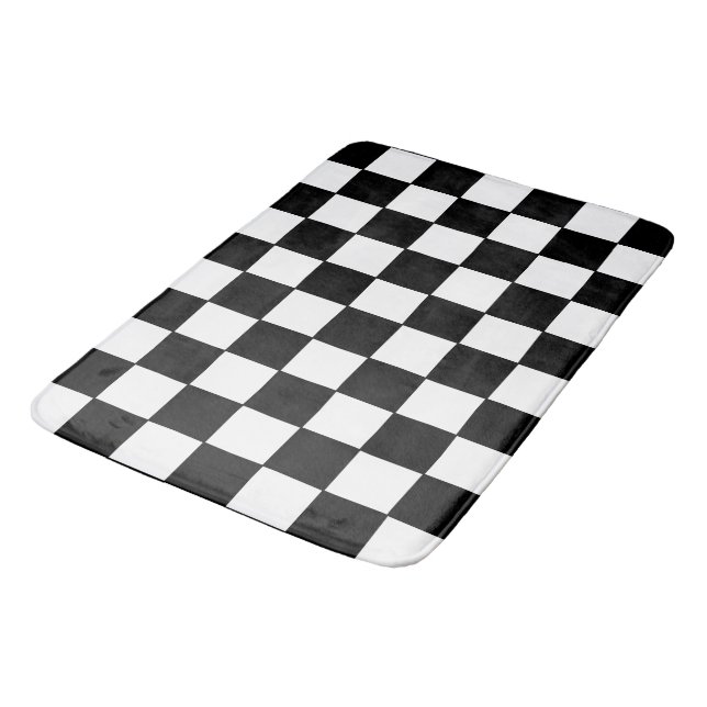 Schachtel weiß und schwarz badematte (Schrägansicht)