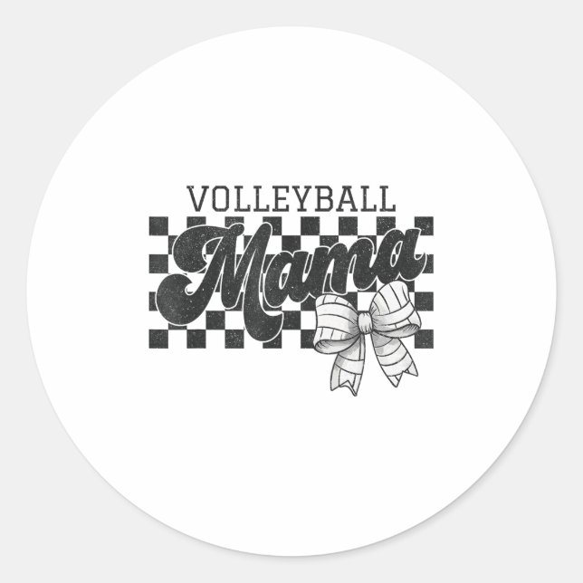 Schachtelball Mama Coquette Bow Volleyball Runder Aufkleber (Vorderseite)