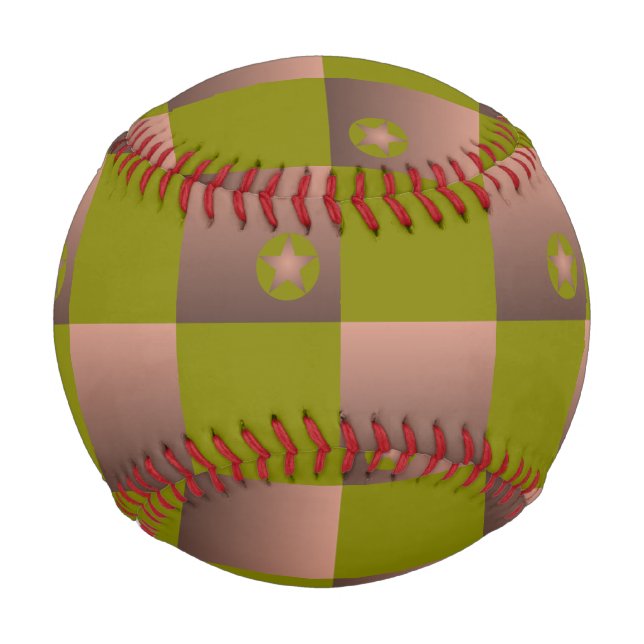 Schachtelmuster in braun und olivgrün baseball (Vorderseite)