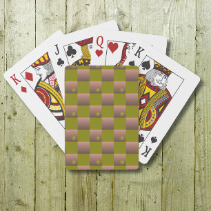 Schachtelmuster in braun und olivgrün spielkarten