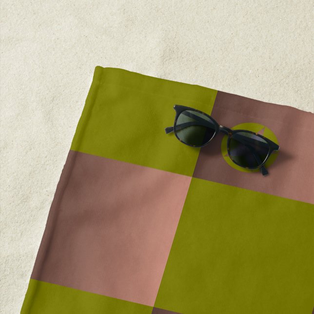 Schachtelmuster in braun und olivgrün strandtuch (Beispiel)