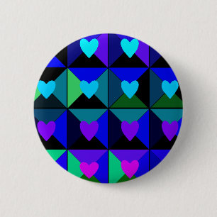 Schachteln mit blauen Herzen Button