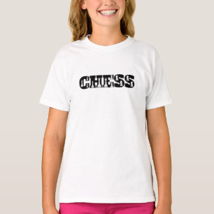 Schachwort Schwarze Buchstaben Weiße Stücke Kreati T-Shirt