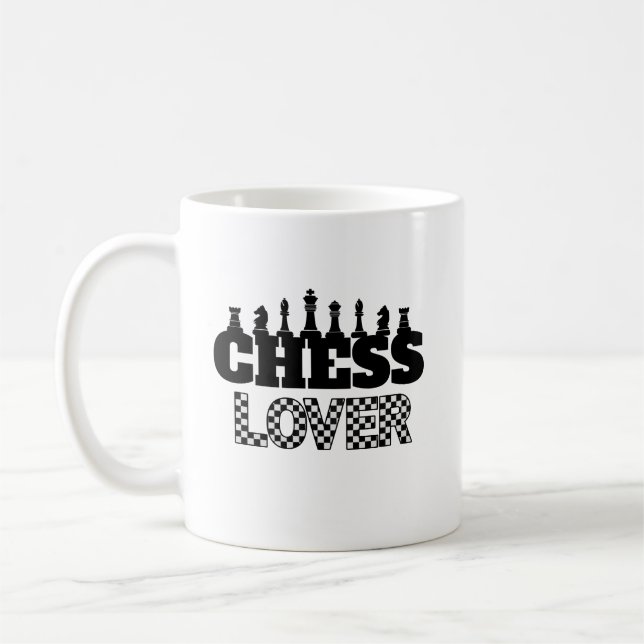 Schachwort Schwarze Teile Lover Board Design Kaffeetasse (Links)