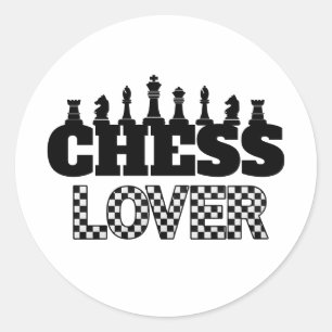 Schachwort Schwarze Teile Lover Board Design Runder Aufkleber