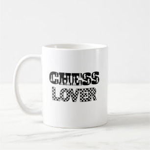 Schachwortwörsche Schwarze Buchstaben Lover Board Kaffeetasse