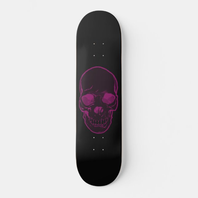 Schädel-abstrakte Grafik-Mädchen Rosa u. Schwarzes Skateboard (Vorderseite)