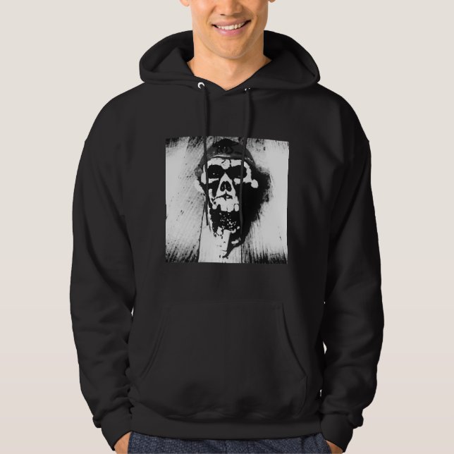 "Schädel" abstrakter grafischer Hoodie mit Cirobb (Vorderseite)