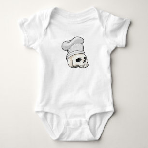 Schädel als Koch mit Koch Hut Baby Strampler