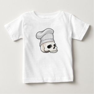 Schädel als Koch mit Koch Hut Baby T-shirt