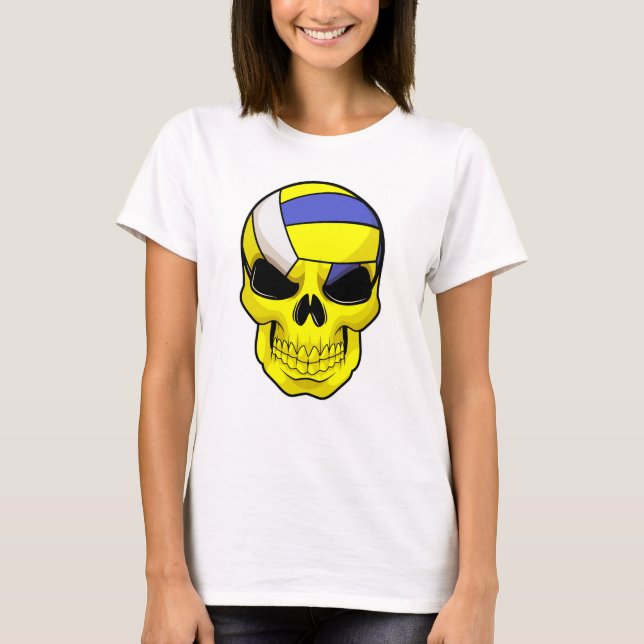 Schädel als Volleyballspieler mit Volleyball T-Shirt (Vorderseite)