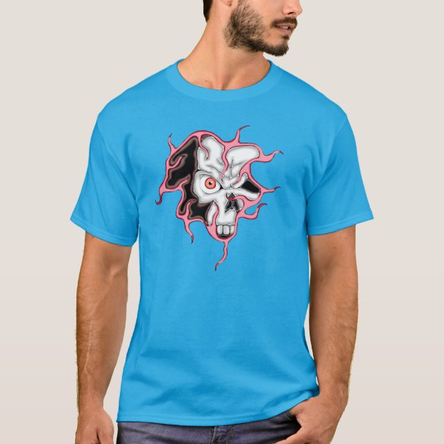 Schädel an der Mauer T-Shirt (Vorderseite)