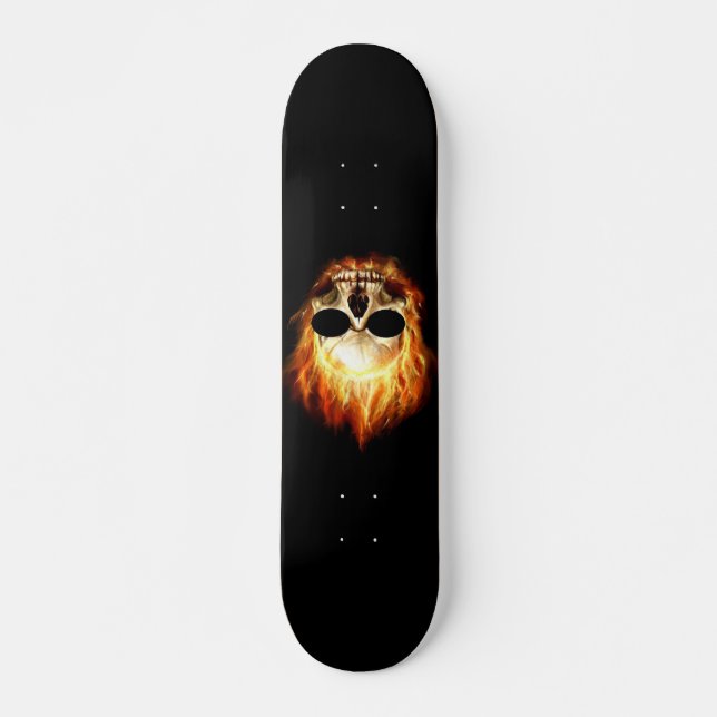 Schädel auf Feuer Skateboard (Vorne)