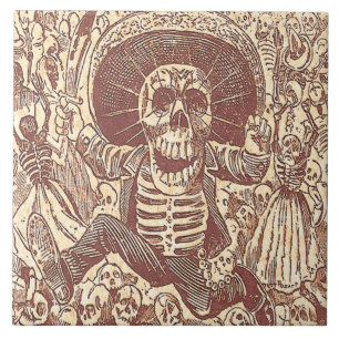 Schädel aus Oaxaca, La Calavera Oaxaqueña Fliese