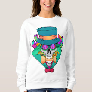 Schädel beim Schach mit Schachstück Rook Sweatshirt