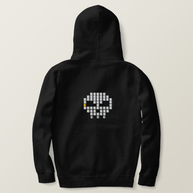 Schädel Bestickter Hoodie (Design Rückseite)
