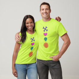 Schädel, Blume, Herz, Knochen Creepische Tasten T  T-Shirt