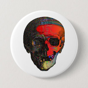Schädel Bunt Button