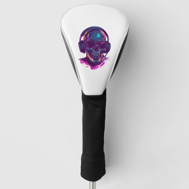 Schädel DJ Vibes Golf Headcover (Vorderseite)