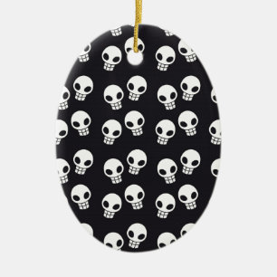 Schädel-Druck Keramik Ornament
