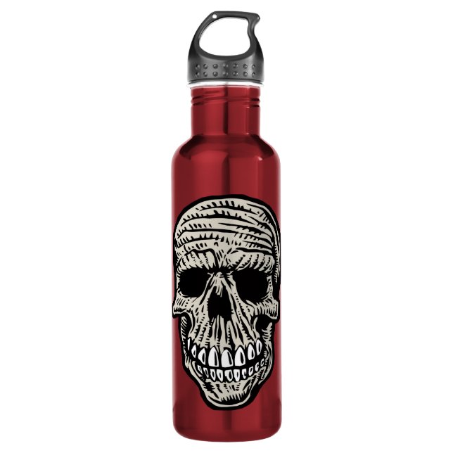 Schädel Edelstahlflasche (Vorderseite)