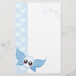 Schädel-Fee - Blau Briefpapier