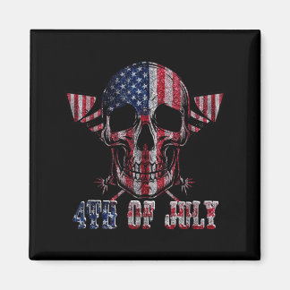 Schädel Feuerwerk Unabhängigkeitstag Amerikanische Magnet