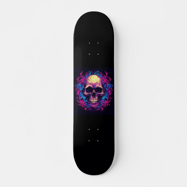 Schädel Flamme Skateboard (Vorne)