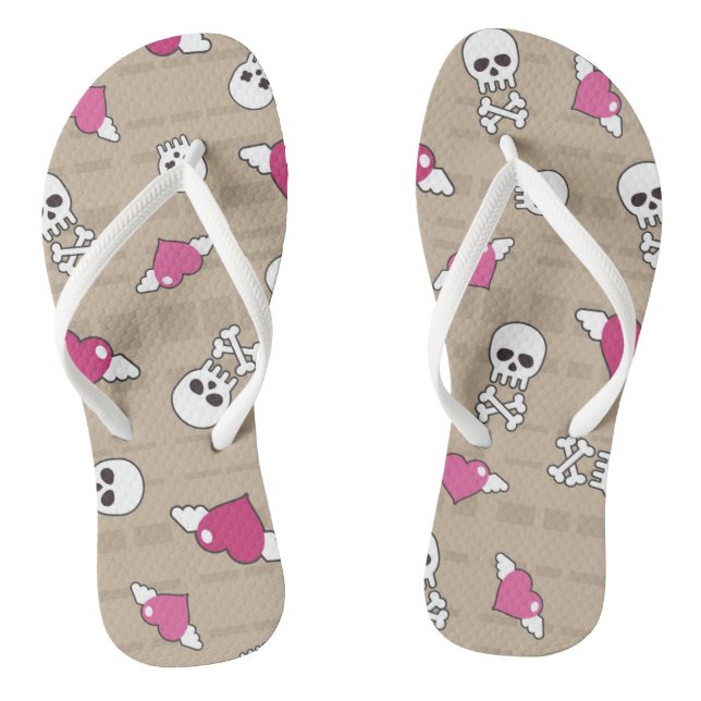 Schädel Flip Flops (Fußbett)