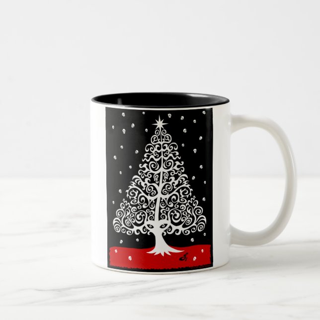 Schädel für WeihnachtsTasse Zweifarbige Tasse (Rechts)