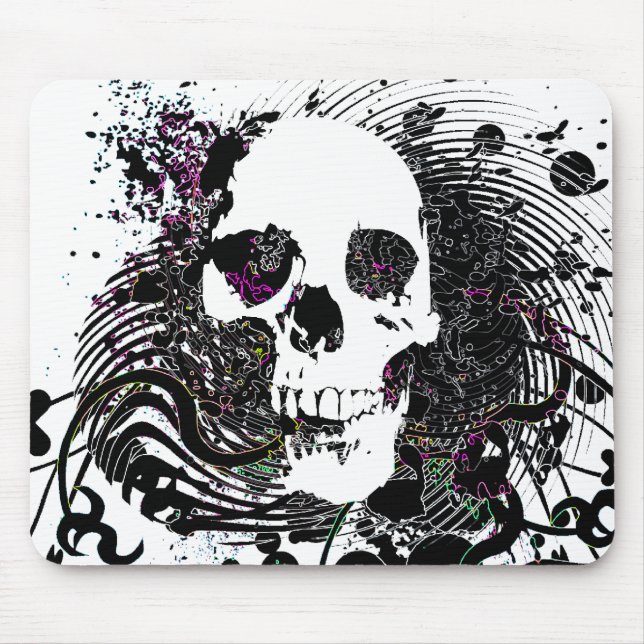 Schädel. Gerade verdrehte Pfeile. Mousepad (Vorne)