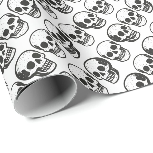 Schädel Geschenkpapier (Rolleneckpunkt)